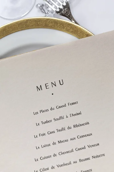 Détails du menu sur un ensemble de table — Photo