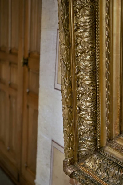Zlatá dřevěný rám — Stock fotografie