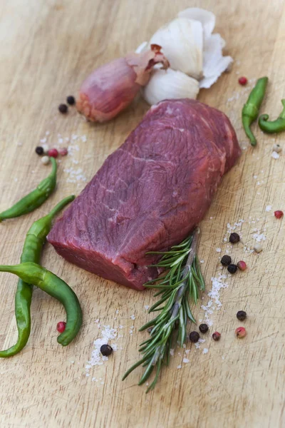 Biefstuk en paprika — Stockfoto