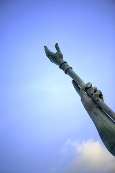 Detalhe Uma Estátua Bronze Cidade Bordéus — Fotografia de Stock