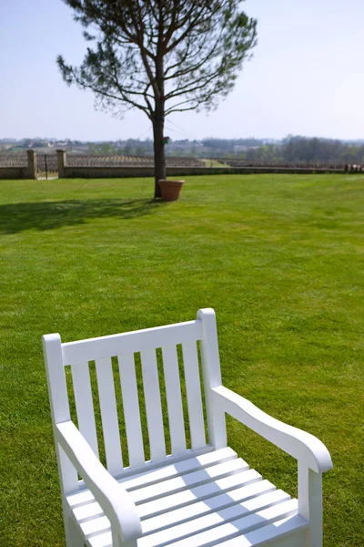 Fehér fából készült fotel — Stock Fotó