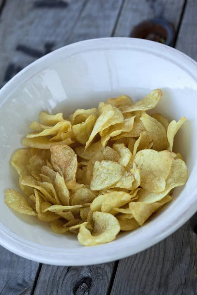 Potato Chips Bowl Cocktail Party — Stock Photo, Image
