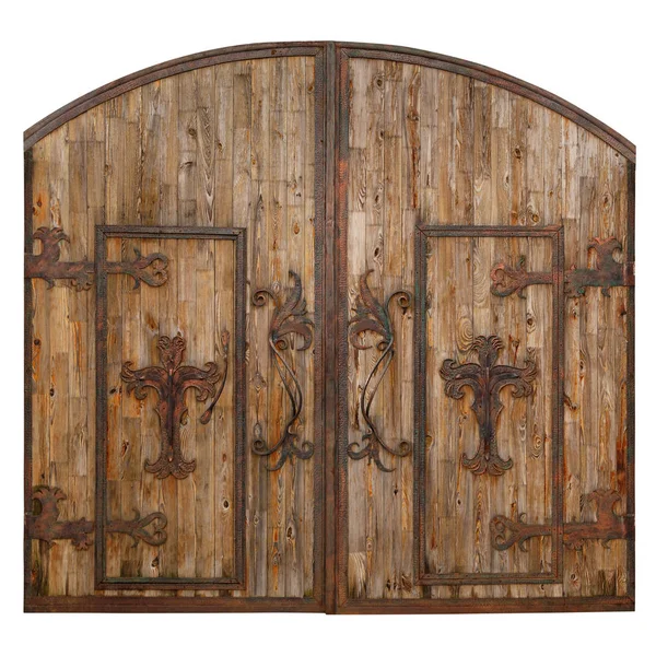 Ancienne porte fermée en bois — Photo