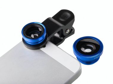 Akıllı telefon kamera aksesuarları içerir iki lens ve klip