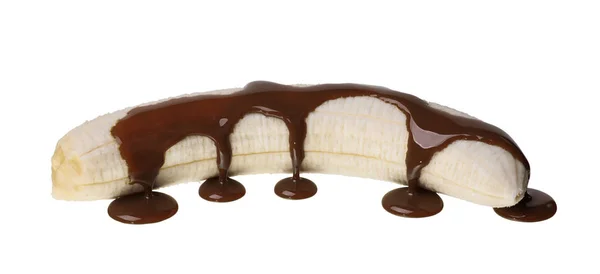 Banana è stato riempito con cioccolato — Foto Stock