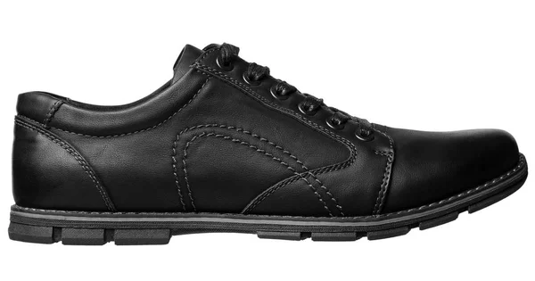 Negro zapato de los hombres vista lateral —  Fotos de Stock