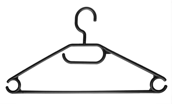 Black plastic clothes hanger — Stock Photo, Image