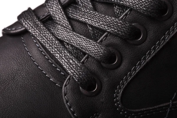 Deel van de zwarte mannen schoenen — Stockfoto