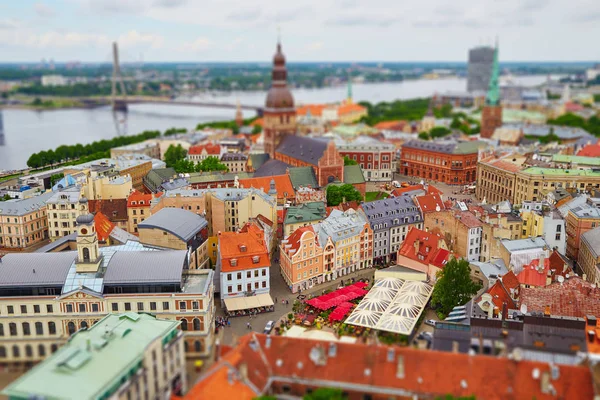 Panorama de Riga con lente inclinable — Foto de Stock