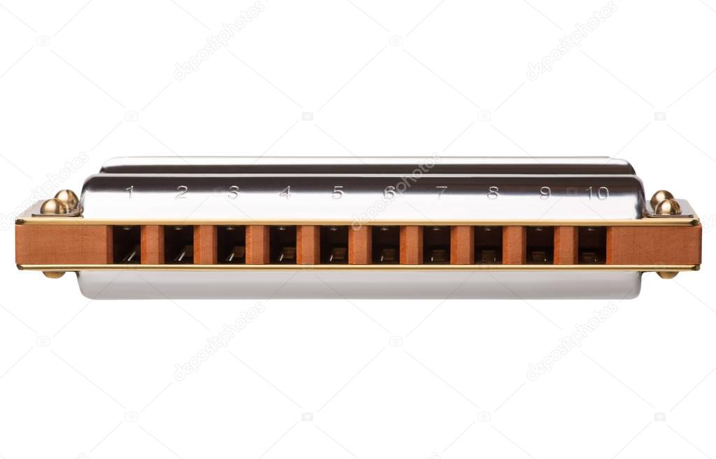 Diatonic harmonica isolated 