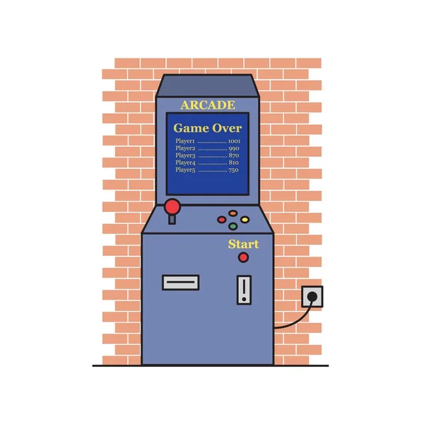 Retro arcade game machine vector — Stock Vector