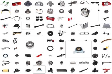 Otomatik parçalar kolajı