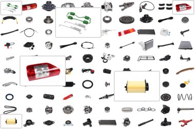 Otomatik parçalar kolajı