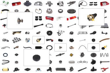 Otomatik parçalar kolajı