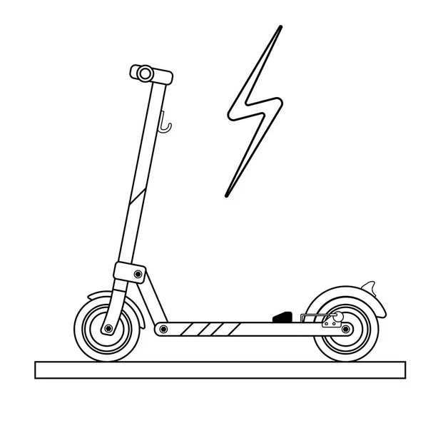 Elektrický skútr na bílém pozadí — Stockový vektor