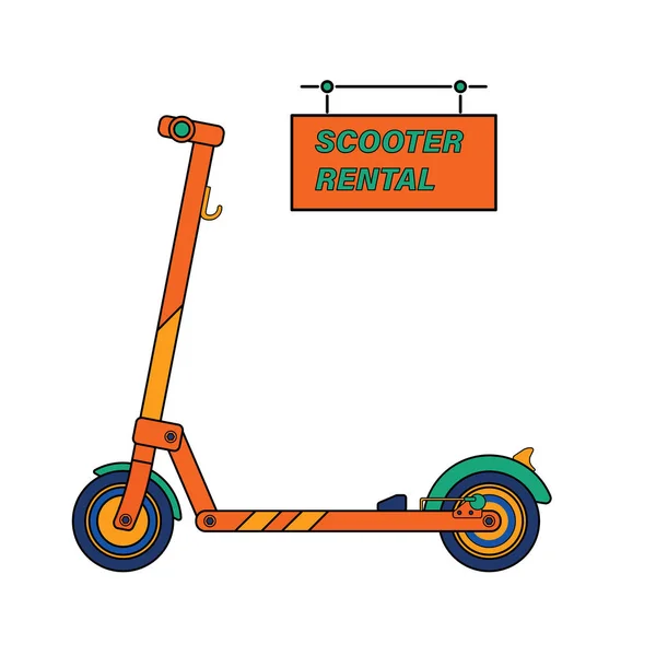 Aluguel elétrico de scooter —  Vetores de Stock