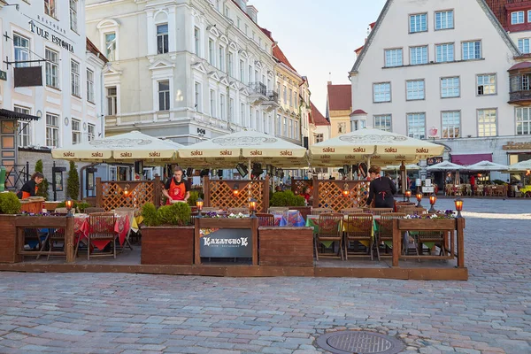 Tallinn Estonia Giugno 2017 Strada Vuota Mattina Presto Nella Città — Foto Stock