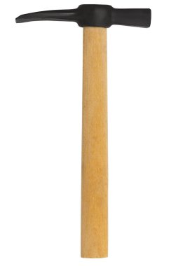 Tahta saplı kazma beyaz arka planda izole 