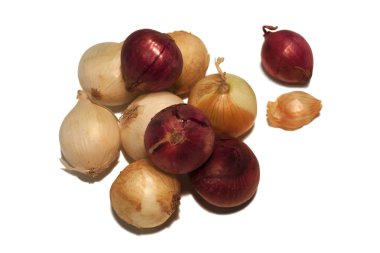 Beyaz arkaplanda soğan