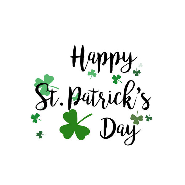 Векторный абстрактный логотип ко Дню Святого Патрика на фоне трилистника
