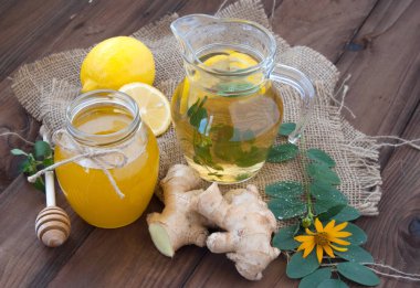 Limonlu ve ballı zencefilli çay
