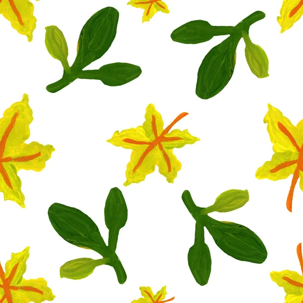 Herbst Gelb Grün Ahorn Blätter Nahtlose Muster — Stockfoto