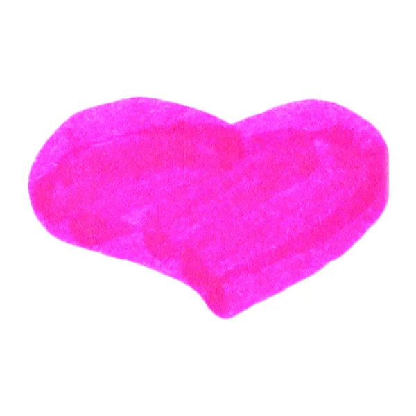 Cuore Isolato Rosa Brillante Scarabocchio Grafico Disegnato Mano Disegno Bambini — Foto Stock