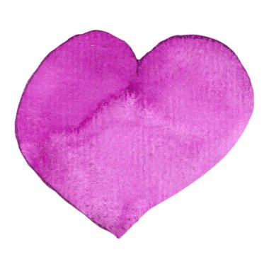 Kırmızı izole kalp. El yapımı suluboya şablonu. Sevgililer Günü. Aşk ve romantizm. Tebrik kartları, baskılar ve tasarım için