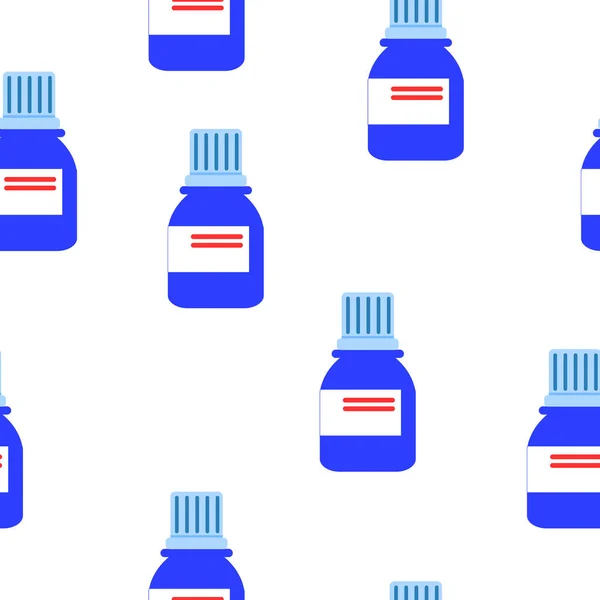 Απρόσκοπτη Μοτίβο Φιάλες Φαρμάκων Σιρόπι Για Βήχα Επίπεδο Στυλ Κλασικό — Διανυσματικό Αρχείο