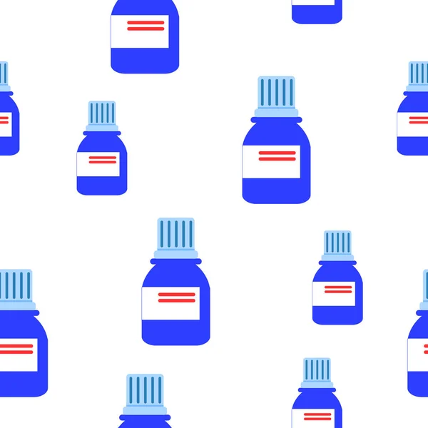 Απρόσκοπτη Μοτίβο Φιάλες Φαρμάκων Σιρόπι Για Βήχα Επίπεδο Στυλ Κλασικό — Διανυσματικό Αρχείο