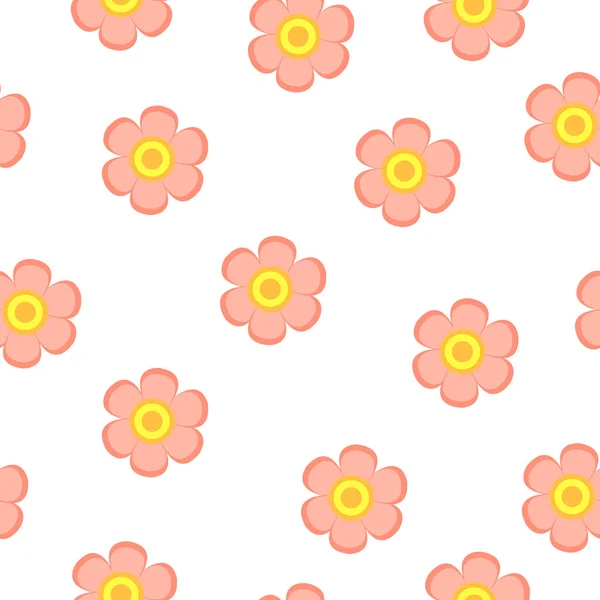 Modèle Sans Couture Avec Des Fleurs Roses Printemps Été Ornement — Image vectorielle