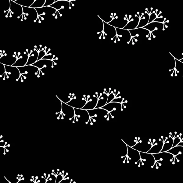 Безшовний Візерунок Намальованим Ручним Весняним Деревом Виноградна Гілка Квітковий Елегантний — стокове фото