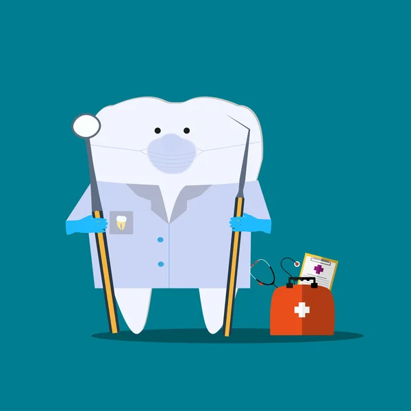 Medico del dente divertente — Vettoriale Stock