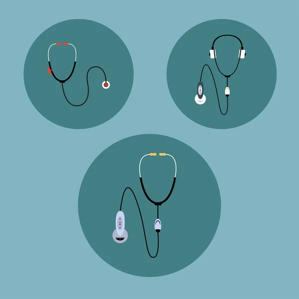 Stethoscopes icons, set — Stock Vector