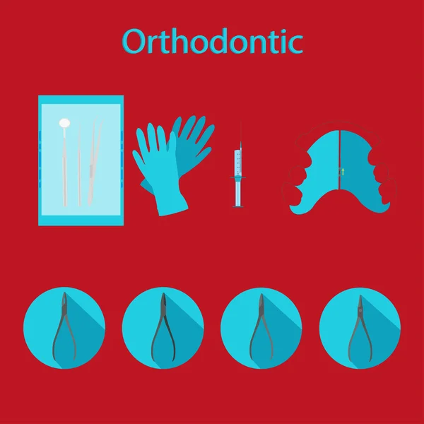 Ensemble de médecin orthodonte — Image vectorielle