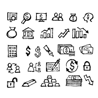 Finans simgesi doodle elle çizilmiş
