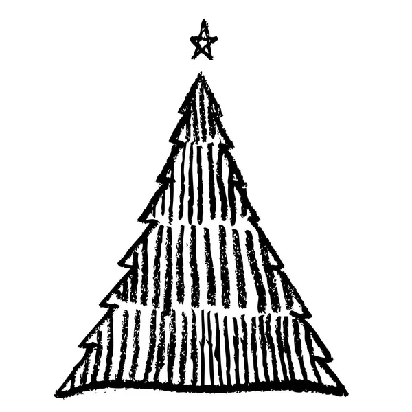 Gribouille dessinée à la main arbre de Noël image — Image vectorielle