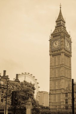 Büyük Ben Londra resmi. Londo Big Ben eski zaman stil görüntü