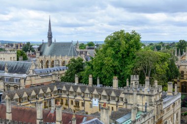 Oxford, İngiltere - Ağustos 21 şehir panorama Ağustos 21, 