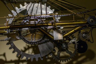 Cogwheels yakın çekim. Teknik sisteminde büyük çarkları