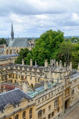 Oxford, İngiltere - Ağustos 21 şehir panorama Ağustos 21, 