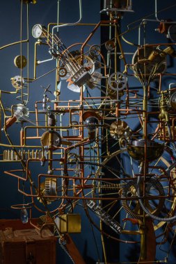 Metal çubuklar, cogwheels ve gears ile spot. Mekanizması