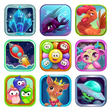 Komik karikatür kare app simgeleri