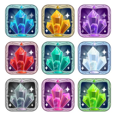 Peri karikatür kare app Icons set