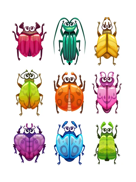 Drôle dessin animé fantaisie bugs ensemble . — Image vectorielle