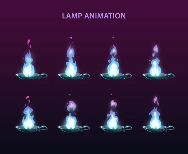 Magische lamp animatie sprites. — Stockvector