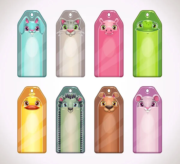 Şirin çocukça kağıt etiket şablon koleksiyonu