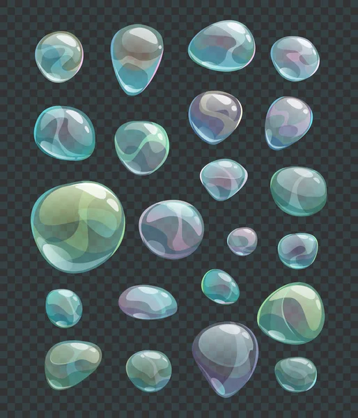 Burbujas de jabón transparente brillante de dibujos animados — Archivo Imágenes Vectoriales