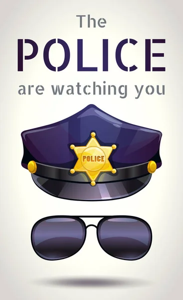 Die Polizei beobachtet dich — Stockvektor
