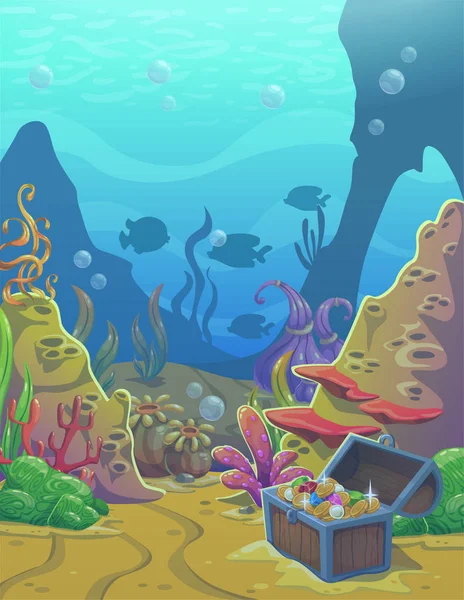 Desenhos animados ilustração vetor subaquático . — Vetor de Stock